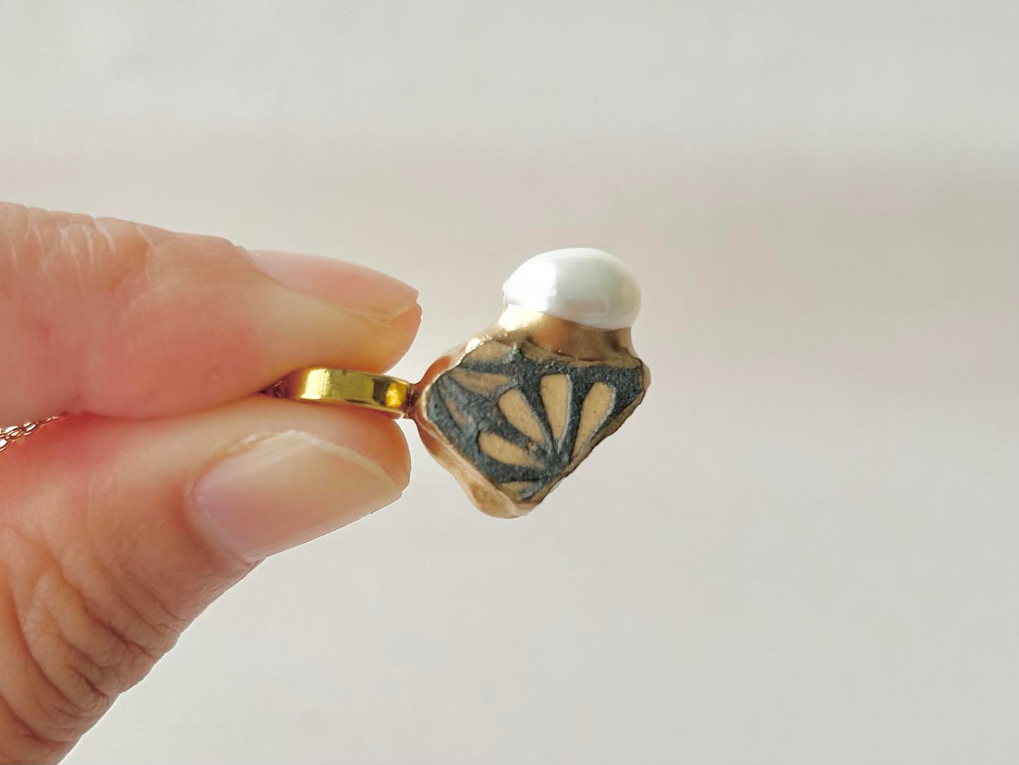 Sea Drifted Porcelain Kintsugi Ring one-size-fits-all