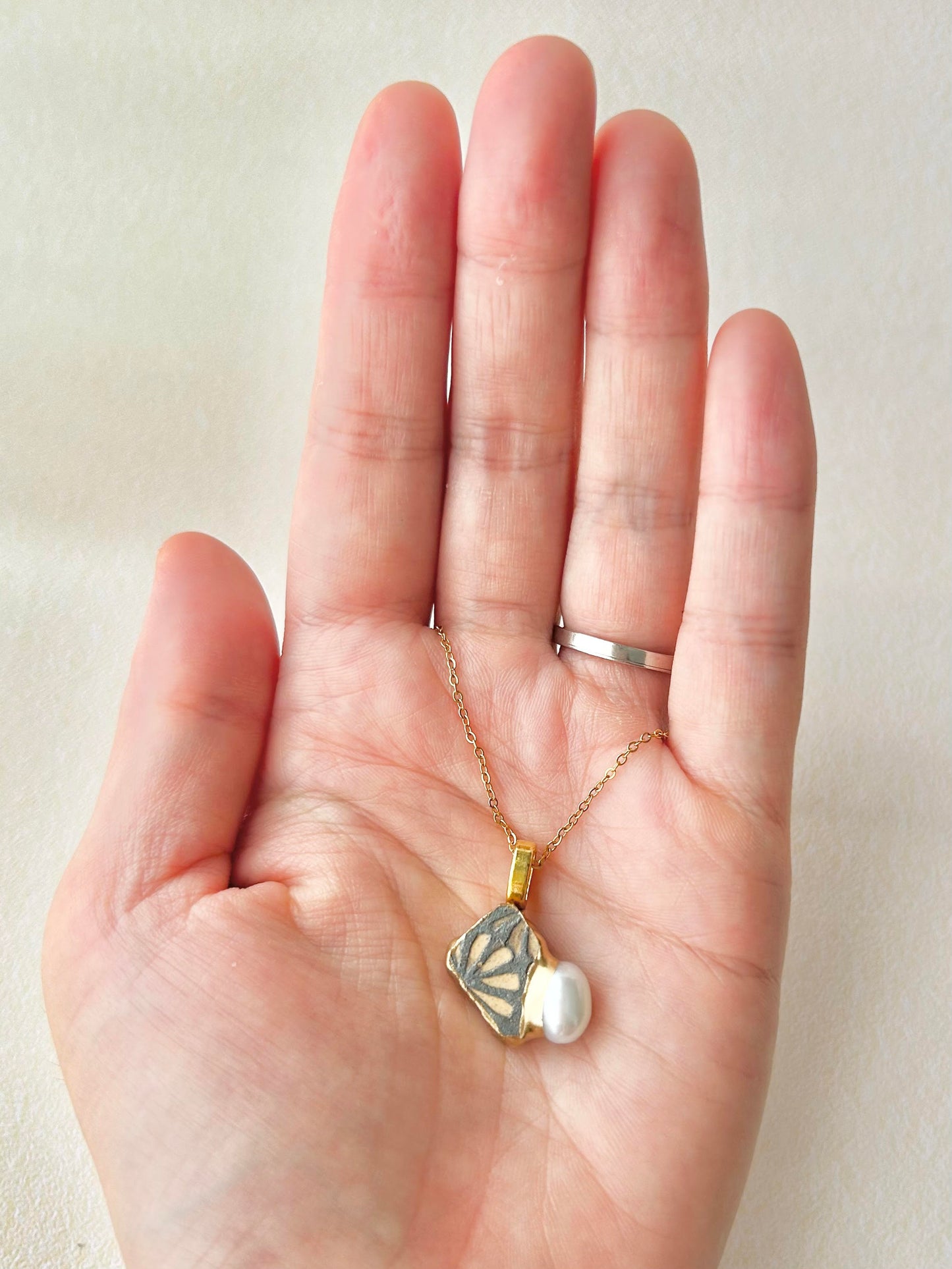 Sea Drifted Porcelain Kintsugi Ring one-size-fits-all