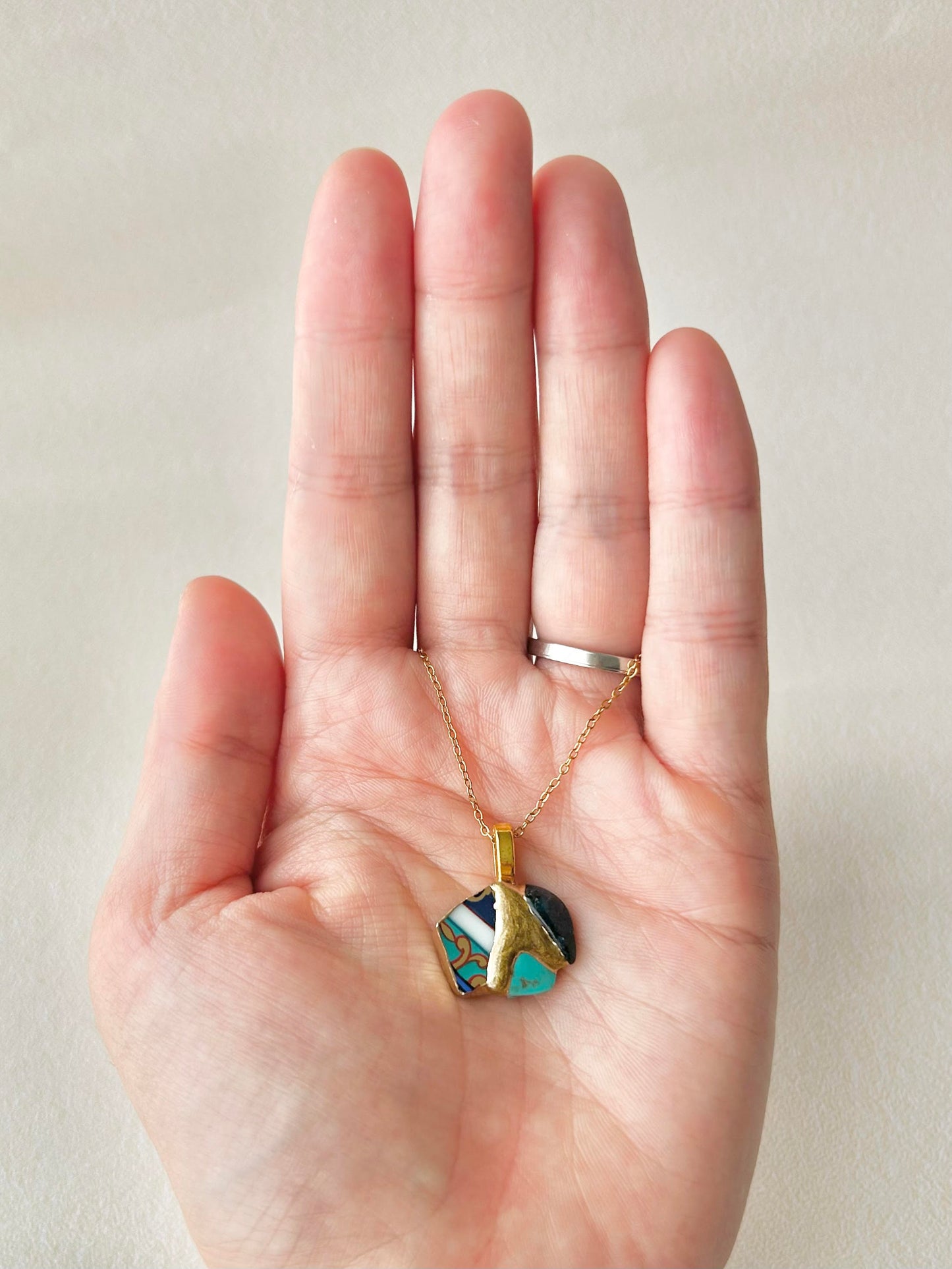 Sea Drifted Porcelain Kintsugi Ring one-size-fits-all