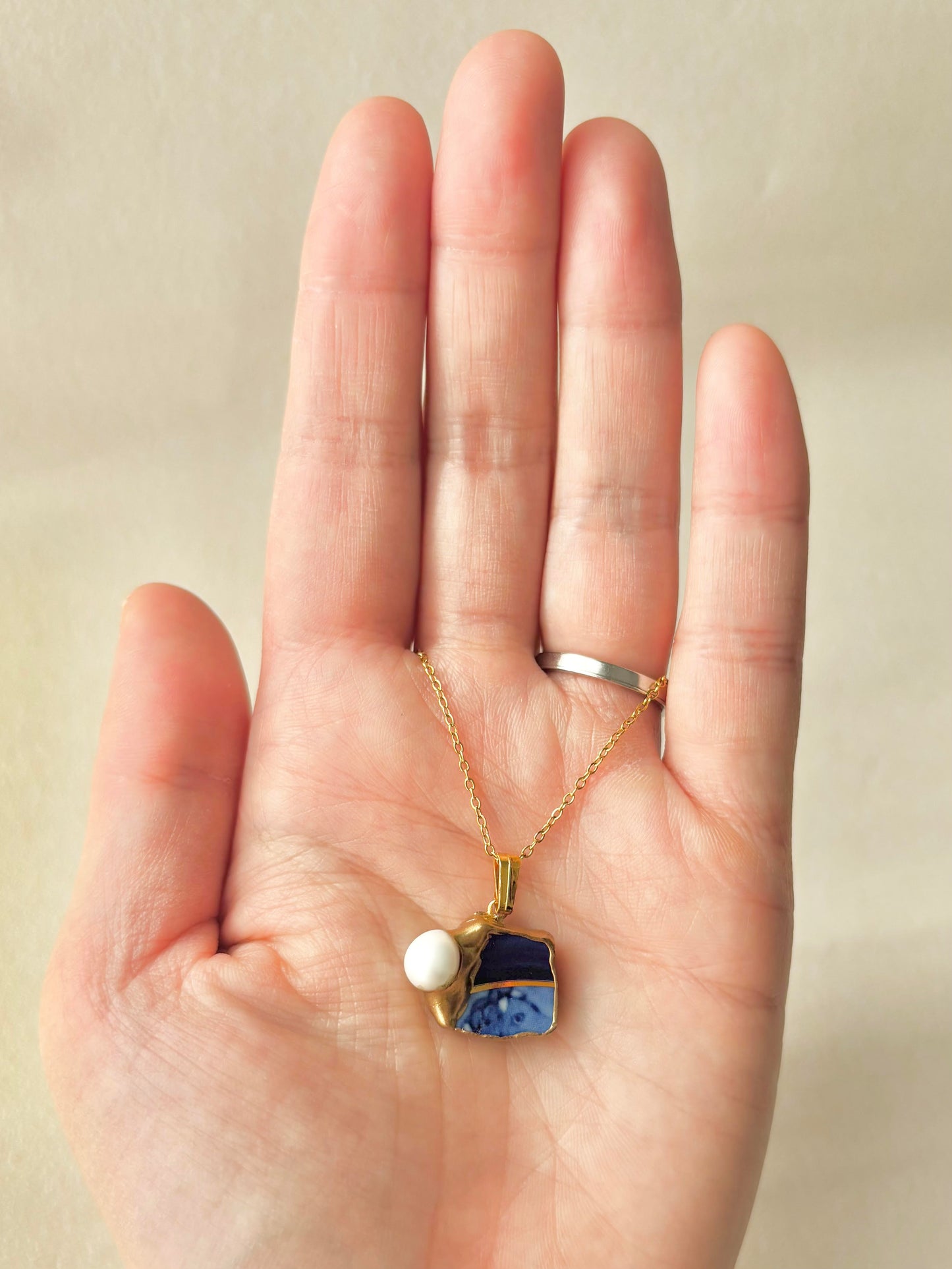 Sea Drifted Porcelain Kintsugi Ring one-size-fits-all