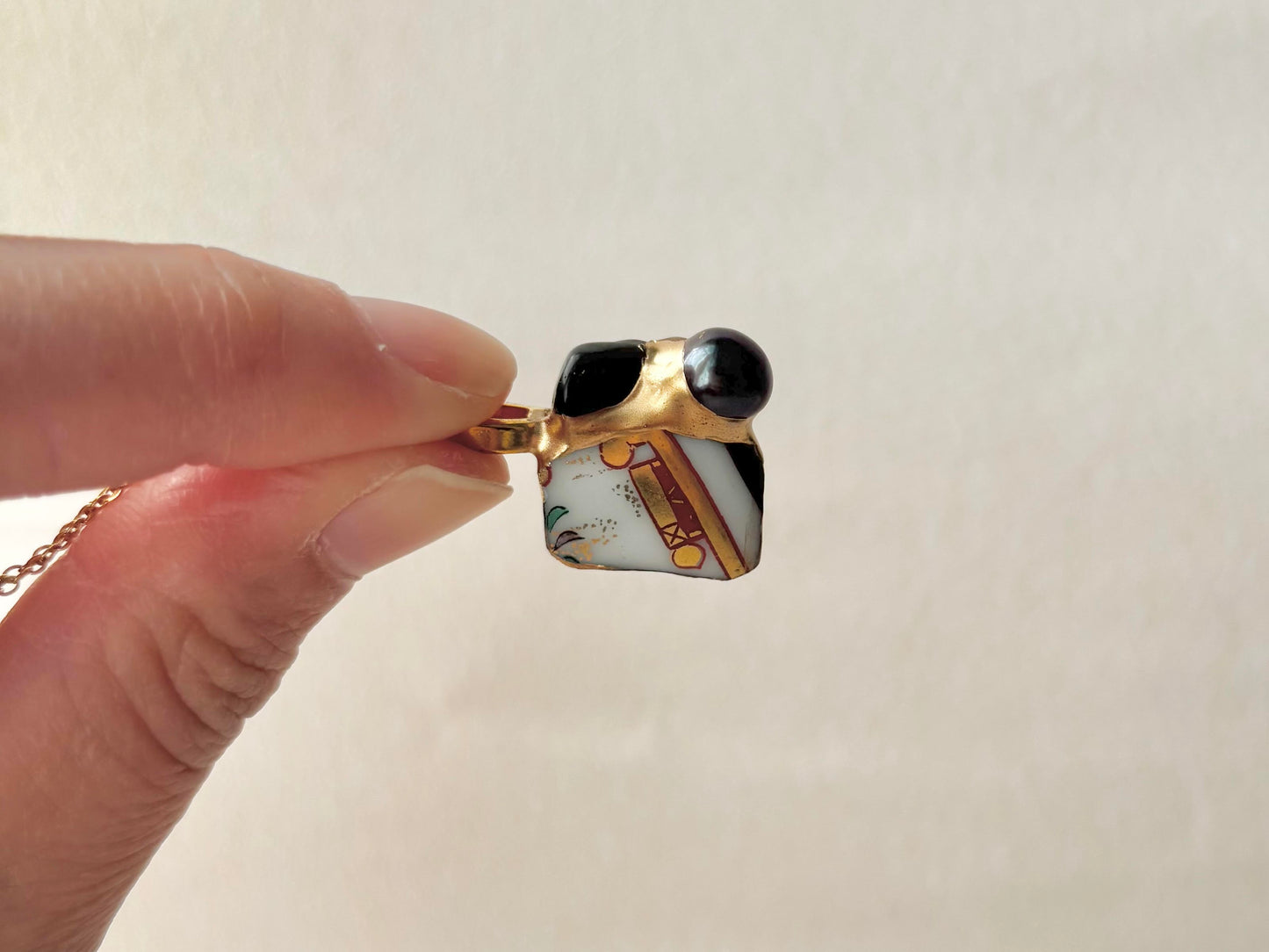 Sea Drifted Porcelain Kintsugi Ring one-size-fits-all