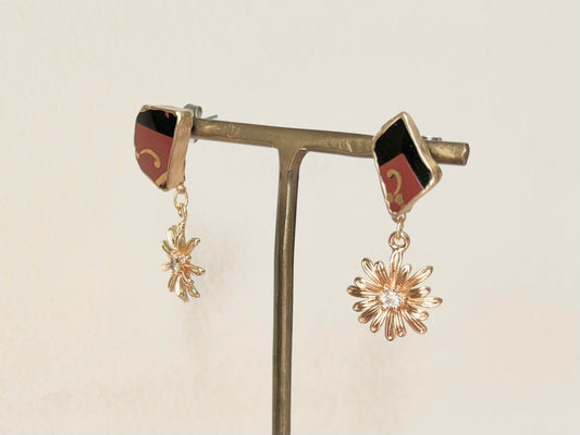 有田焼 金継ぎ サージカルステンレスピアス 和柄 揺れる 伝統工芸 #419