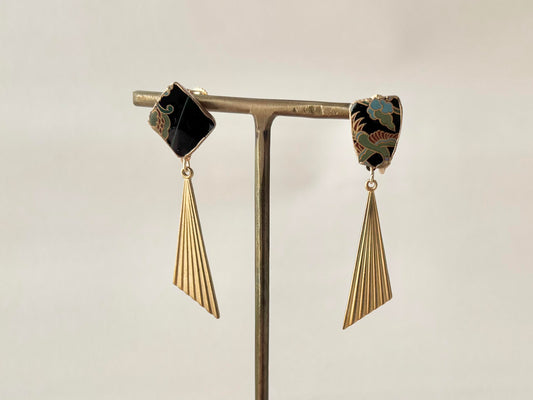 有田焼 金継ぎ ネジバネ式イヤリング 和柄 揺れる 伝統工芸 #514