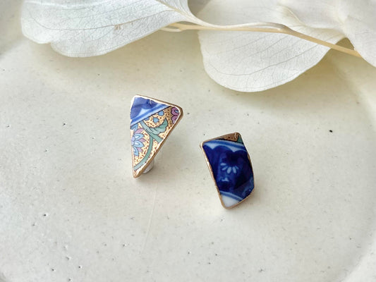 有田焼 金継ぎ サージカルステンレスピアス 花柄 和柄 伝統工芸 #588