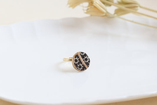 ①受注制作 唐津焼 三島小紋 白華窯 金継ぎ リング フリーサイズ