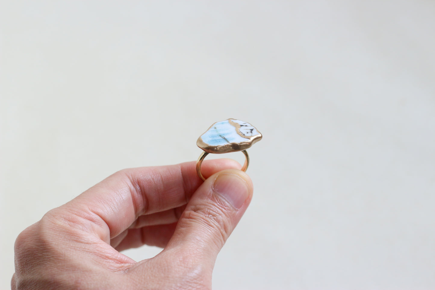 Sea Drifted Porcelain Kintsugi Ring one-size-fits-all