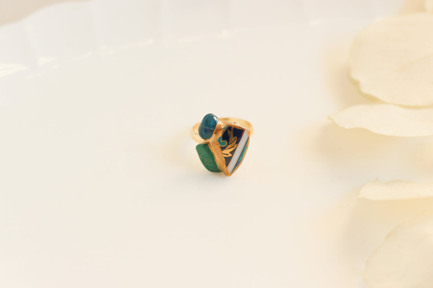 Sea Drifted Porcelain Kintsugi Ring one-size-fits-all