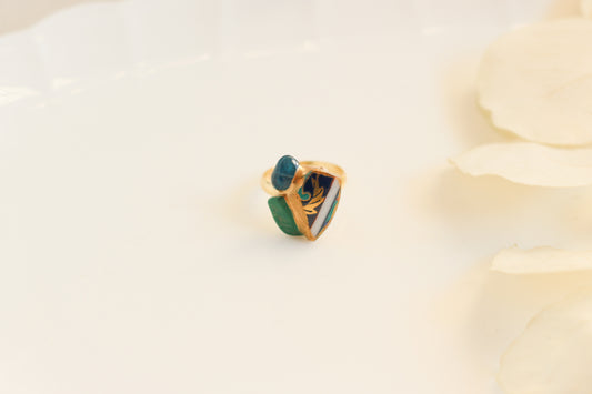 Sea Drifted Porcelain Kintsugi Ring one-size-fits-all