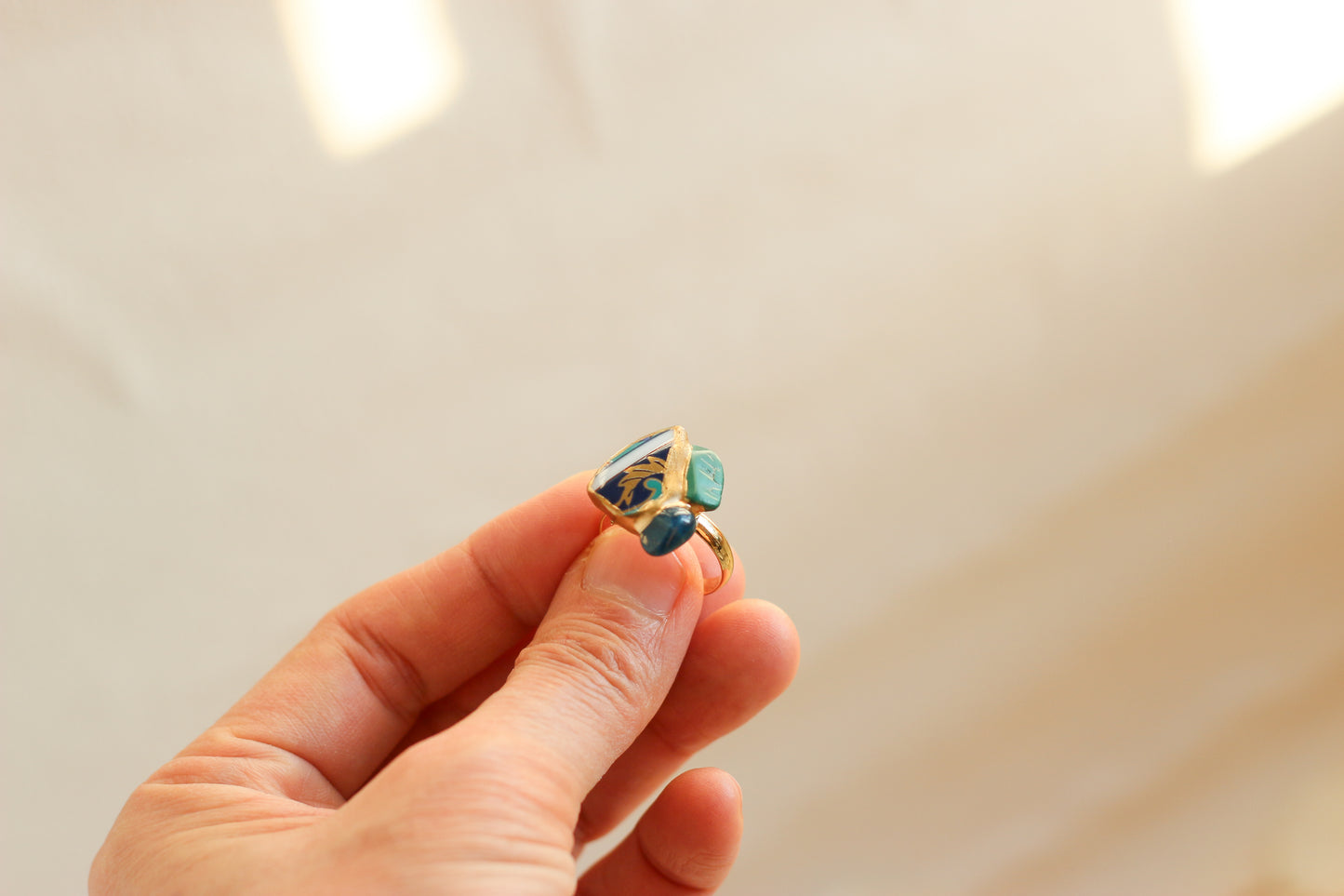 Sea Drifted Porcelain Kintsugi Ring one-size-fits-all