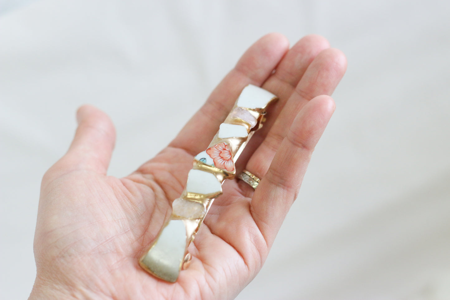 Sea Drifted Porcelain Kintsugi Ring one-size-fits-all