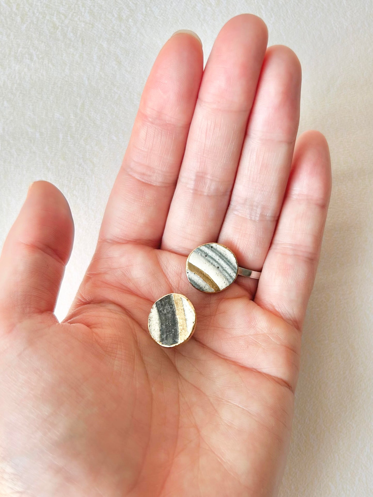 Sea Drifted Porcelain Kintsugi Ring one-size-fits-all