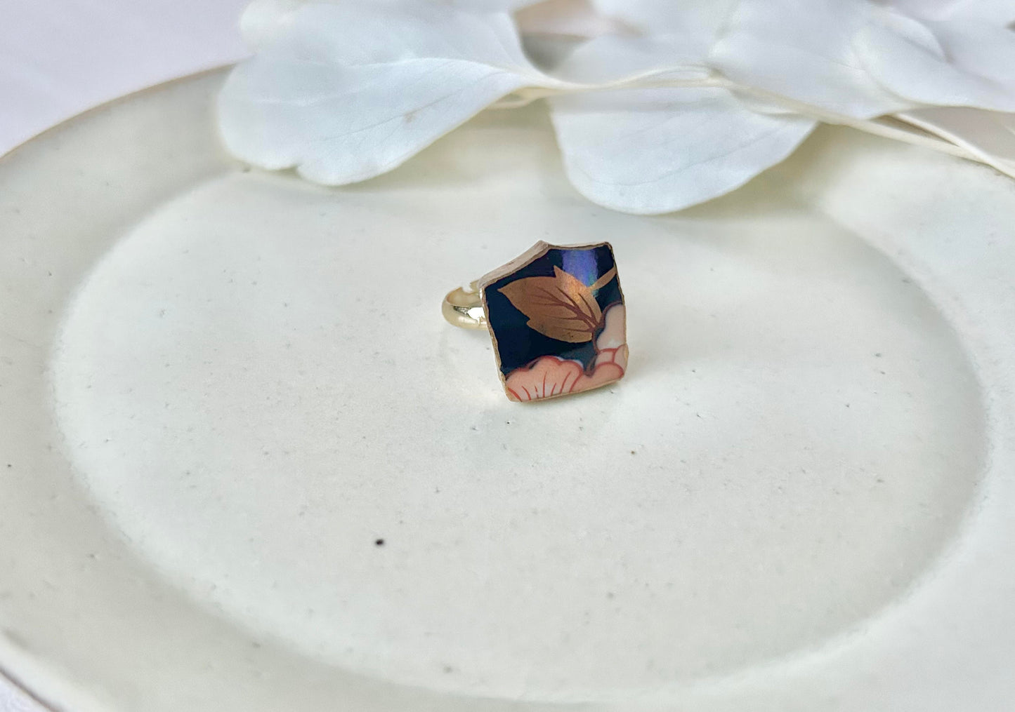 Sea Drifted Porcelain Kintsugi Ring one-size-fits-all