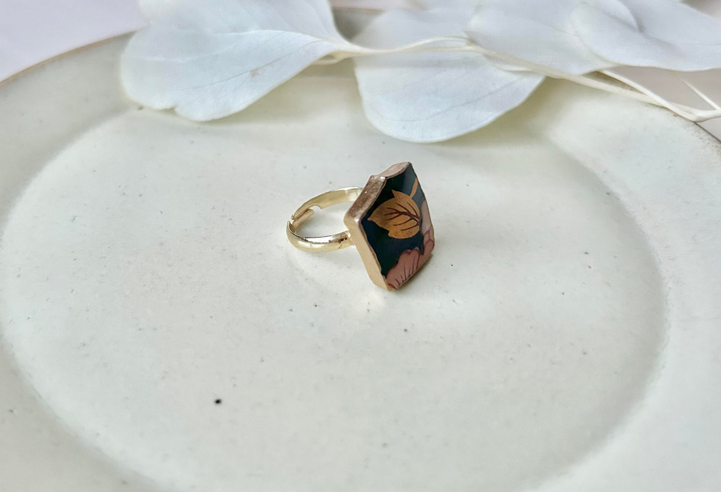 Sea Drifted Porcelain Kintsugi Ring one-size-fits-all