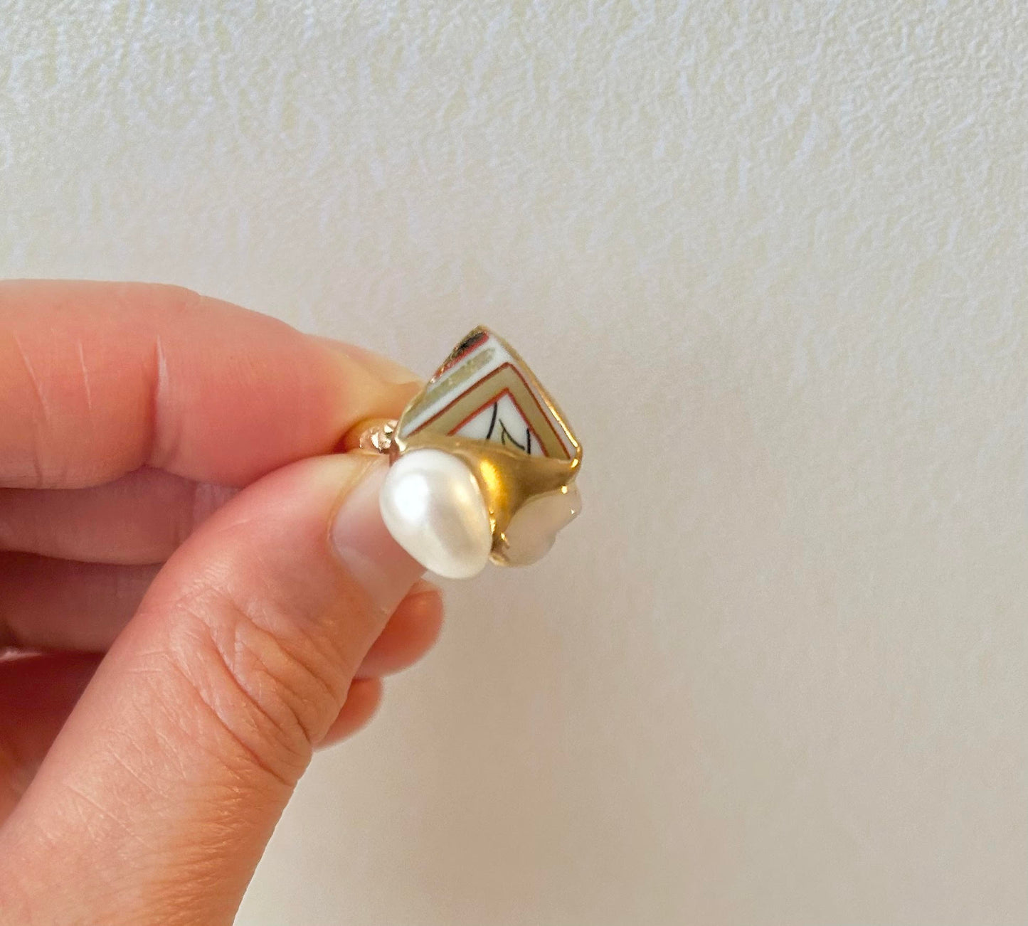 Sea Drifted Porcelain Kintsugi Ring one-size-fits-all