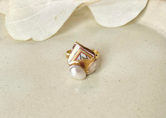 Sea Drifted Porcelain Kintsugi Ring one-size-fits-all