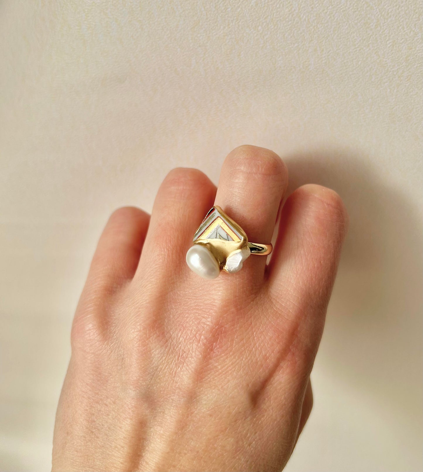 Sea Drifted Porcelain Kintsugi Ring one-size-fits-all