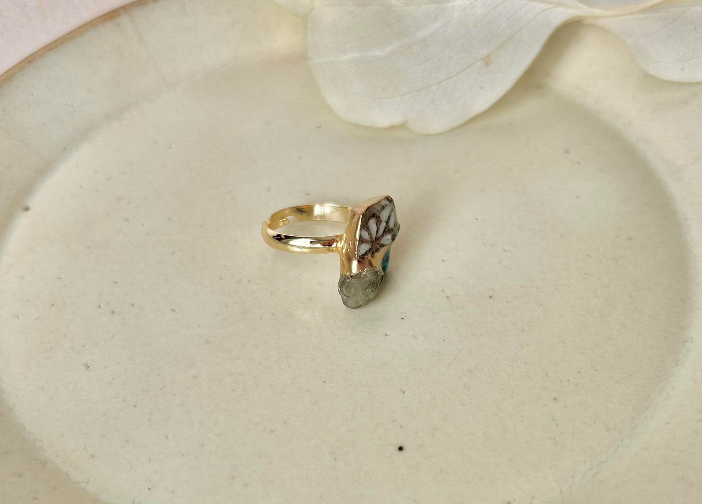 Sea Drifted Porcelain Kintsugi Ring one-size-fits-all