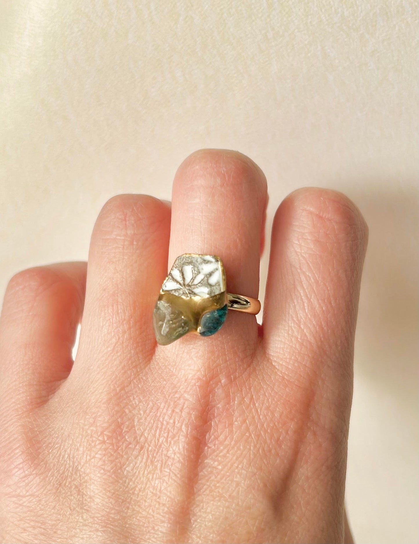 Sea Drifted Porcelain Kintsugi Ring one-size-fits-all