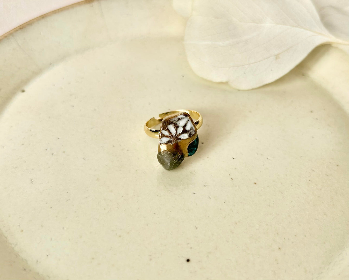 Sea Drifted Porcelain Kintsugi Ring one-size-fits-all