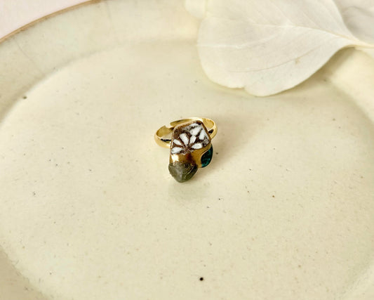 Sea Drifted Porcelain Kintsugi Ring one-size-fits-all