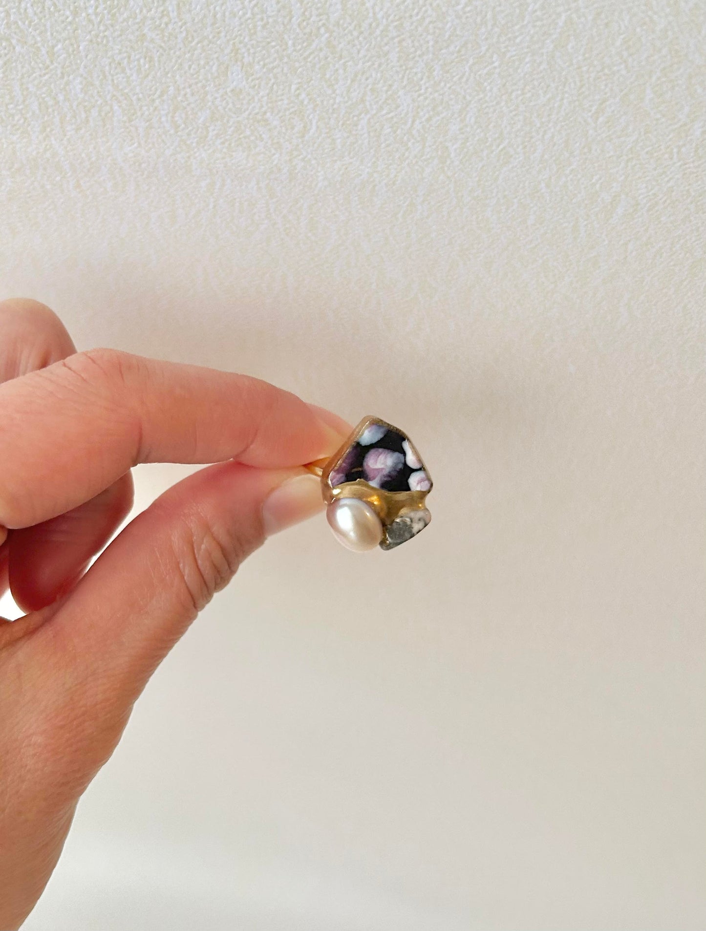 Sea Drifted Porcelain Kintsugi Ring one-size-fits-all