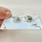 Imari Ware Kintsugi Titanium Earrings Gold Carnelian