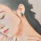 Imari Ware Kintsugi Titanium Earrings Gold Carnelian