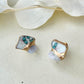Imari Ware Kintsugi Titanium Earrings Gold Carnelian