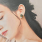 Imari Ware Kintsugi Titanium Earrings Gold Carnelian