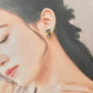 Imari Ware Kintsugi Titanium Earrings Gold Carnelian