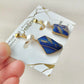Imari Ware Kintsugi Titanium Earrings Gold Carnelian