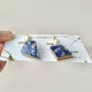 Imari Ware Kintsugi Titanium Earrings Gold Carnelian
