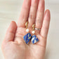 Imari Ware Kintsugi Titanium Earrings Gold Carnelian
