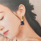 Imari Ware Kintsugi Titanium Earrings Gold Carnelian