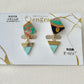 Imari Ware Kintsugi Titanium Earrings Gold Carnelian