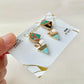 Imari Ware Kintsugi Titanium Earrings Gold Carnelian