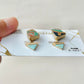 Imari Ware Kintsugi Titanium Earrings Gold Carnelian