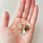 Imari Ware Kintsugi Titanium Earrings Gold Carnelian