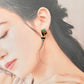 Imari Ware Kintsugi Titanium Earrings Gold Carnelian