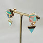 Imari Ware Kintsugi Titanium Earrings Gold Carnelian