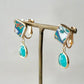 Imari Ware Kintsugi Titanium Earrings Gold Carnelian