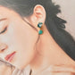 Imari Ware Kintsugi Titanium Earrings Gold Carnelian