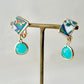 Imari Ware Kintsugi Titanium Earrings Gold Carnelian