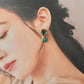 Imari Ware Kintsugi Titanium Earrings Gold Carnelian