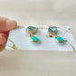 Imari Ware Kintsugi Titanium Earrings Gold Carnelian