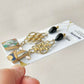 Imari Ware Kintsugi Titanium Earrings Gold Carnelian