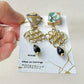 Imari Ware Kintsugi Titanium Earrings Gold Carnelian