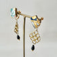 Imari Ware Kintsugi Titanium Earrings Gold Carnelian