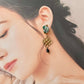 Imari Ware Kintsugi Titanium Earrings Gold Carnelian