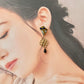 Imari Ware Kintsugi Titanium Earrings Gold Carnelian